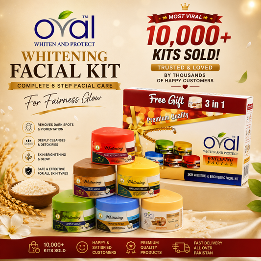 Oval Facial Kit – Complete 6-Step Facial Care Routine for Clean, Smooth & Radiant-Looking Skin